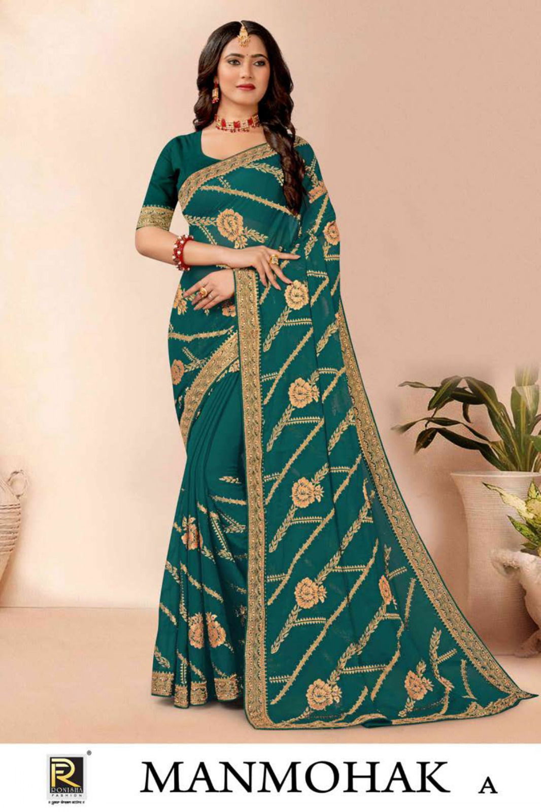 Manmohak By Ronisha Wedding Wear Embroidered Designer Sarees Wholesale Market
